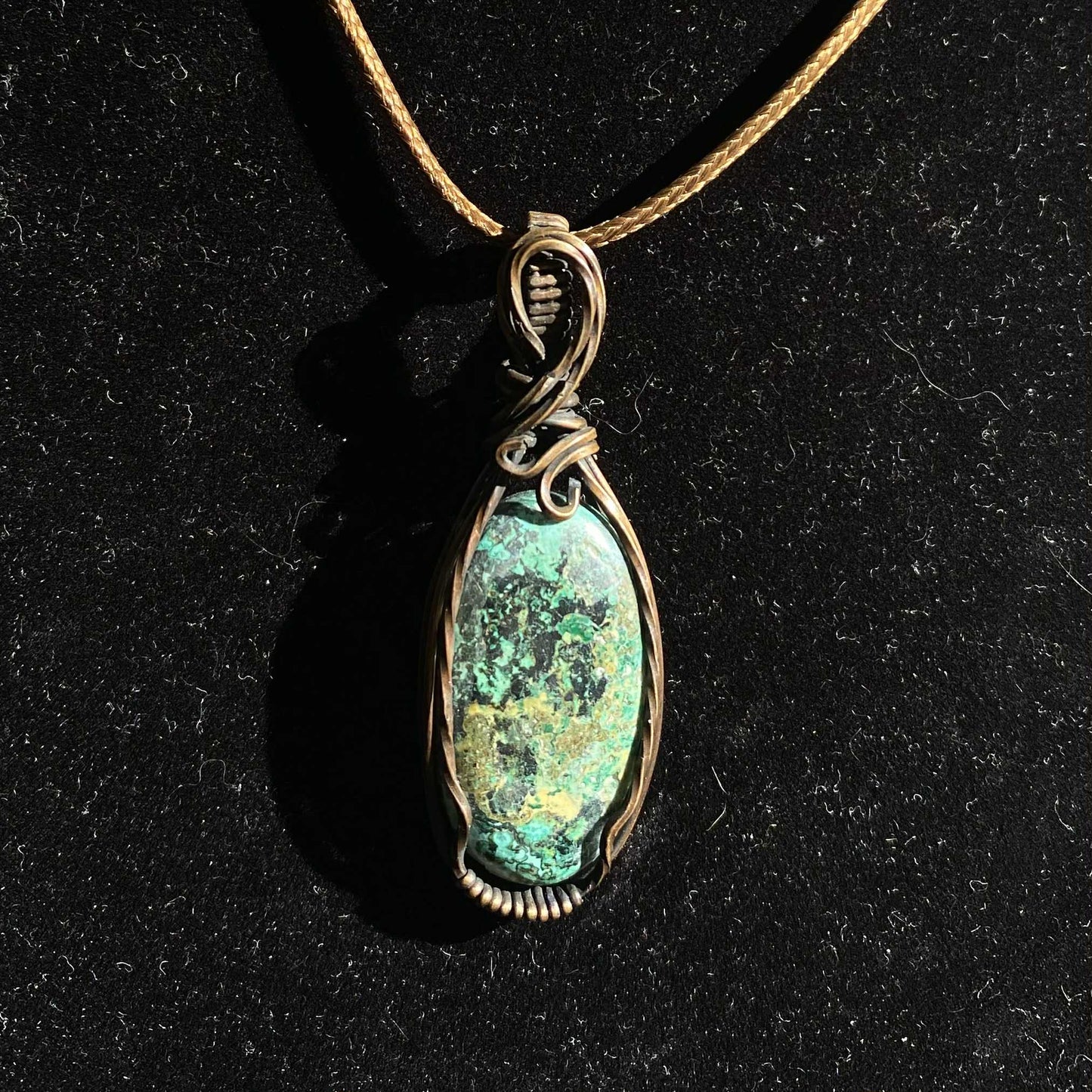 Natural Turquoise Wire Wrapped Necklace