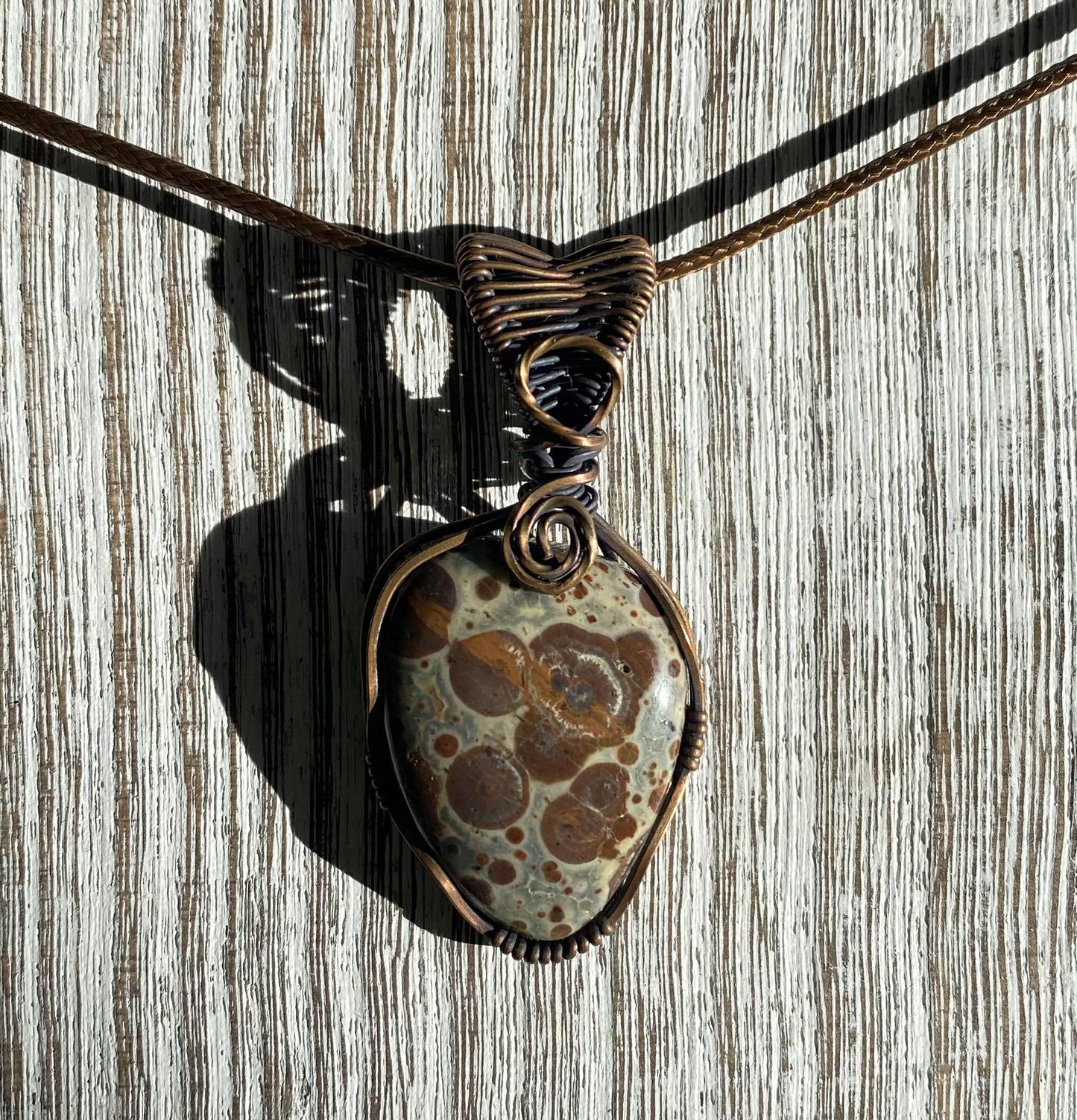 Asteroid Jasper Wire Wrapped Necklace