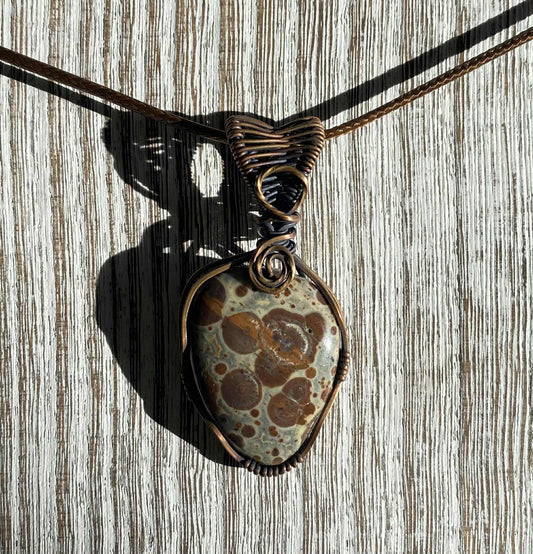 Asteroid Jasper Wire Wrapped Necklace