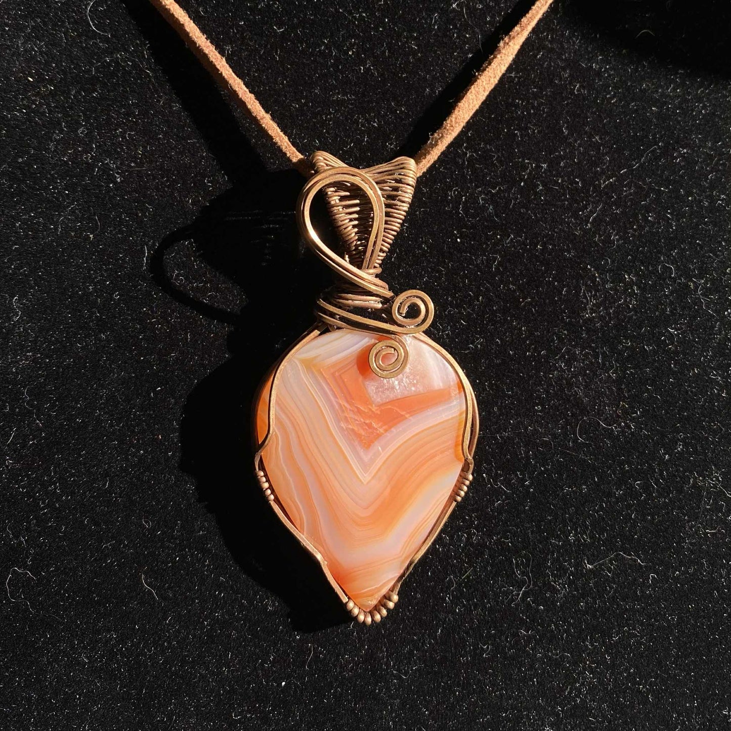 Carnelian Wire Wrapped Pendant