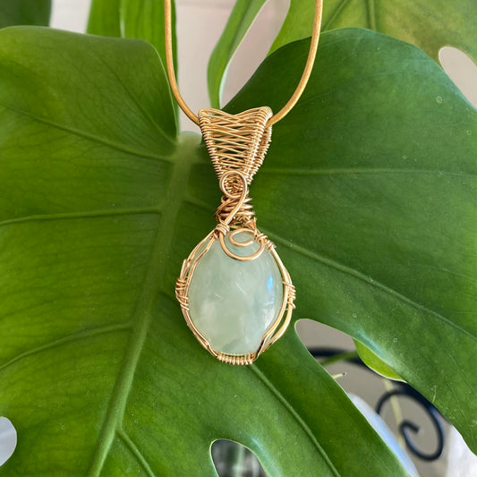 Gold Prehnite Necklace