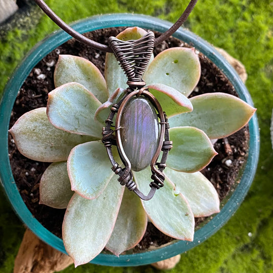 Purple Labradorite Copper Necklace